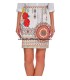 Mini skirt suede print floral ethnic 101 idées 359Y new collection